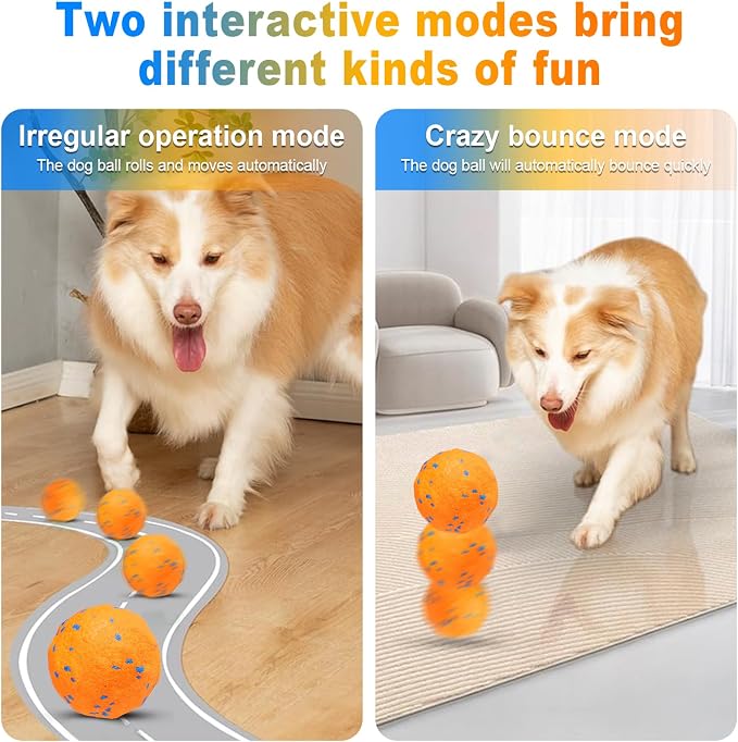 TVM Interactive Dog Toys Ball, Automatic Moving,Bouncing Chew Toys, E-TPU Material, Suitable for Large and Medium-Sized Dogs, Used for Boredom Relief andDaily Training