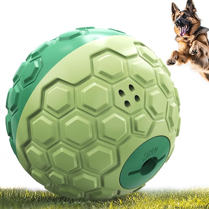 KADTC XL Rolling Dog Treat Dispenser Toys, Wobble Giggle Ball & Slow Feeder | Soft Shell/Tough Core | 3-Cup Kibble Capacity | Adjustable Flow | Burns Energy | Brain Game | Fights Boredom | Indoor/Outdoor
