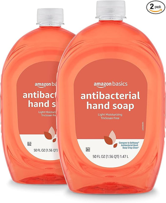 Amazon Basics Liquid Hand Soap Refill, Light Moisturizing, Triclosan-Free, Dermatologist-Tested, pH Balanced, Citrus, 50 Fl Oz (Pack of 2) (Previously Solimo)