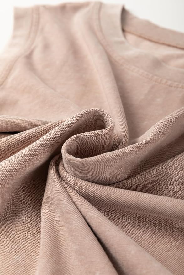 Women 2pc Mineral Wash Athletic Lounge Tank Skirt Set | Soft mineral wash cotton,Breathable.Relaxed lined split skirt.Ideal for travel,lounge,gym,workout casual daily wear
