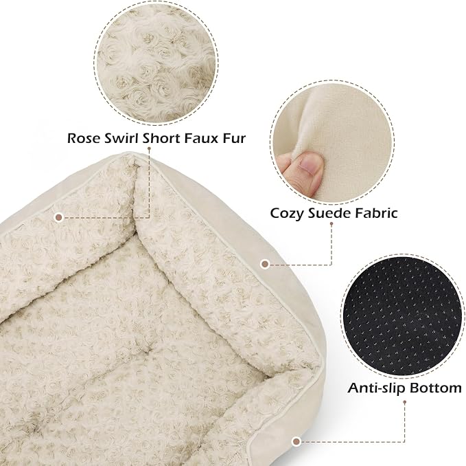 XX-Large Dog Bed Rectangle Washable Orthopedic Soft Calming Sleeping Durable Pet Cuddler with Anti-Slip Bottom
