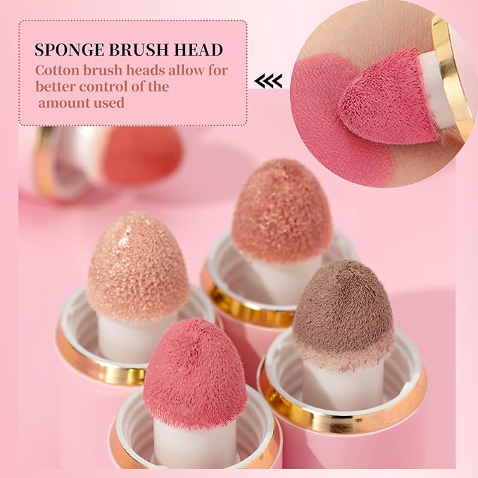 URQT 3PCS Highly Pigmented Liquid Contour - Built-in Sponge Tip Sculpted Complexion Wand Long Lasting Natural Buildable Highlighters Contouring Bronzer (Contour+Highlighter+Blush)