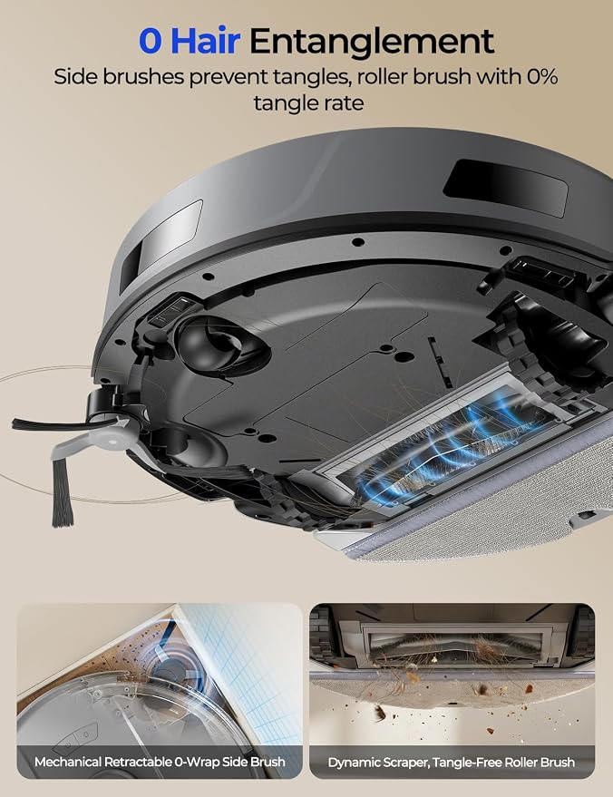Robot Vacuum 20,000Pa Robot Vacuum Mop,120Day Self Emptying Vacuum Robot,Lidar Navigation,2.4G 5G WiFi APP Aspirateur Robot,Self-Charging Robot Vacuums for Floor,Pet,Carpet R11Gray