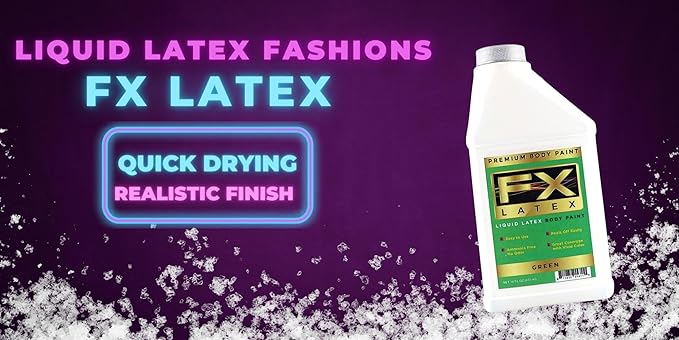 Liquid Latex - Face and Body Paint, Ammonia Free, Easy On and Off, Cosplay Makeup, Create Professional Monster, Zombie Arts 16 Oz (Green)