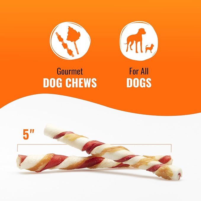 Good 'n' Fun Twists Long-Lasting Dog Treat Made With Real Protein, 22 Count | Premium Chicken, Pork and Beef Hide Chew, Supports Dental Health and Mental Stimulation, For Adult Dogs