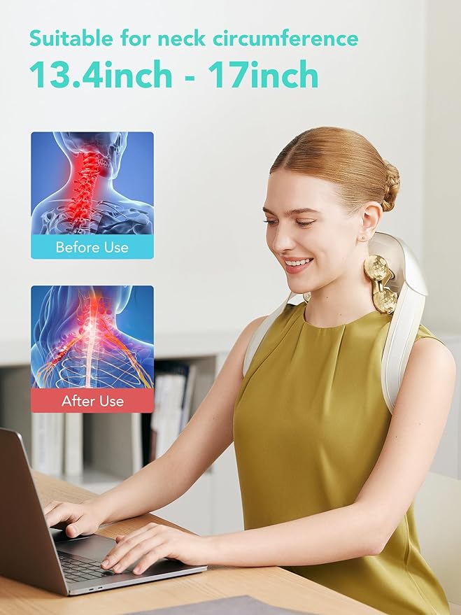 SKG Neck Massager for Pain Relief Deep Tissue Shiatsu Cordless Neck and Shoulder Massger with Heat Christmas Gifts for Men Women Dad Mon Grandpa H7 Ultra E