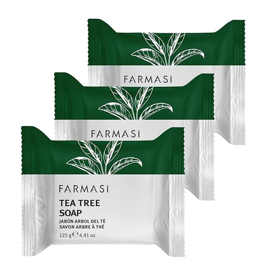 FARMASi 3 PACK Tea Tree Soap, Blemish Prone and Oily Skin Cleansing Bar for Face and Body, Clarifying Daily Cleanse, 4.41 oz Each