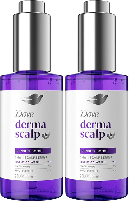 Dove Derma Scalp Density Boost 3-in-1 Scalp Serum With Prebiotic Glycerin,Zinc + Peptides,and Niacinamide For Breakage And Hair Thinning 2 oz,(Pack of 2)