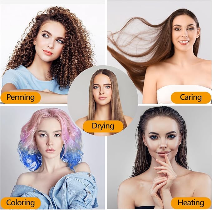 SyyBhb Professional Standing Hair Color Processor, Temperature & Angle Adjustable, 60-Minute Timing, Hair Dyeing/Perm Styling/Heating/Oil Treatment for Salon & Home Use