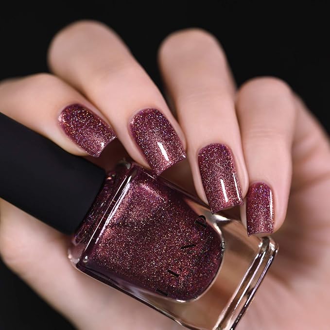 ILNP Bloodline - Rich Marsala Holographic Nail Polish, Chip Resistant, Non-Toxic, Vegan, Cruelty Free