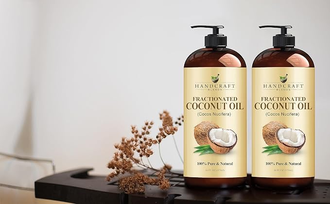 Handcraft Blends Ultra Light Massage Set: Apricot Kernel Oil and Fractionated Coconut Oil – (2 x 16 Fl Oz) – 100% Pure & Natural – Silky Carrier Oils for Body and Sensitive Skin