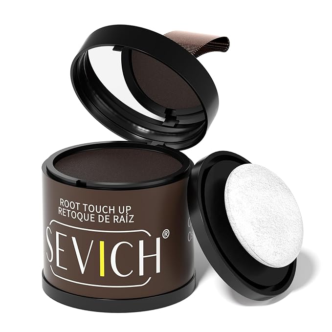 Sevich Hairline Powder 10g Large Capacity - Instantly Conceals Hair Loss, Root Touch up, Shadow Toppers for Women & Men Thinning Gray Hair - 48H Makeup Lasting, 1 Box = 2.5 Boxes, Dark Brown