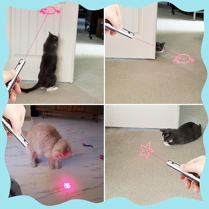 Waputne Cat Toy, USB Rechargeable, 3 Light Modes, 5 Fun Patterns, Indoor | Interactive Chase Toy; Automatic Training & Exercise Fun; Kitten Toy for Indoor Cats & Dogs