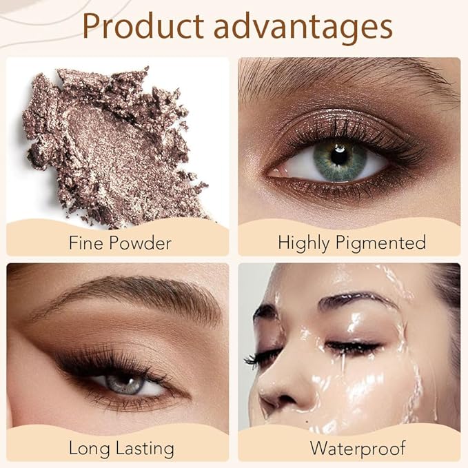 Neutral Nude Brown Eye Shadow Palette, Metallic and Shimmer Magic Eyeshadow Makeup, Velvety Pigmented Creamy Formula, Four Way Quad Eye Shadow Palette For Old Women, (02#Nude Brown)