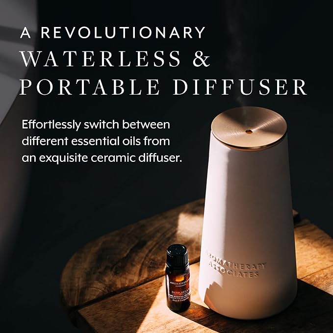 Aromatherapy Associates Atomizer and Deep Relax Essential Oil (.33 fl oz) Collection. Waterless, Portable Essential Oil Diffuser with a Tranquil Blend for Sleep