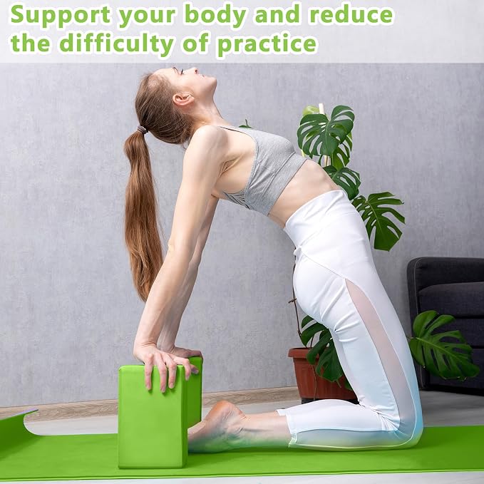 Honoson 20 Pcs Yoga Blocks Bulk 9''x6''x3'' High Density EVA Foam Blocks for Exercise Pilates Meditation, Lightweight Non-slip Surface, Improve Strength Balance Flexibility