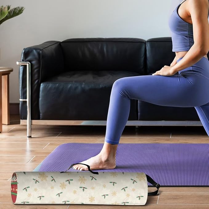 Yoga Mat Bag with Adjustable Shoulder Strap and Handle Zipper, 30in Wide x 6.3in Diameter for Yoga Mat Storage