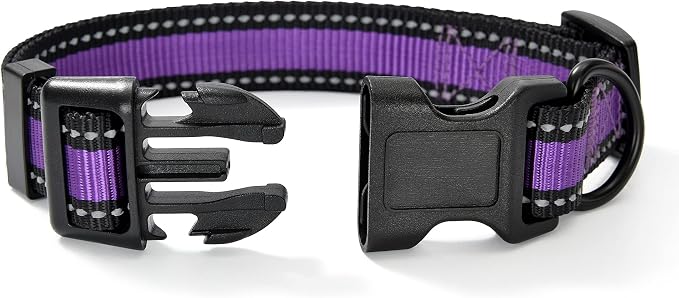 Mile High Life Reflective Dog Collar, Adjustable Lightweight Quick Release