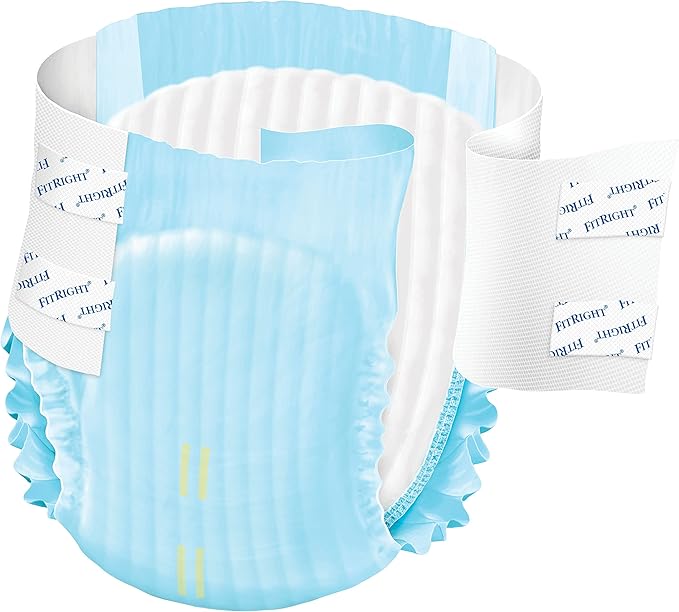 FitRight OptiFit Extra Adult Briefs, Incontinence Diapers with Tabs, Moderate Absorbency, Large, 44 to 56", 20 Count (Pack of 4)