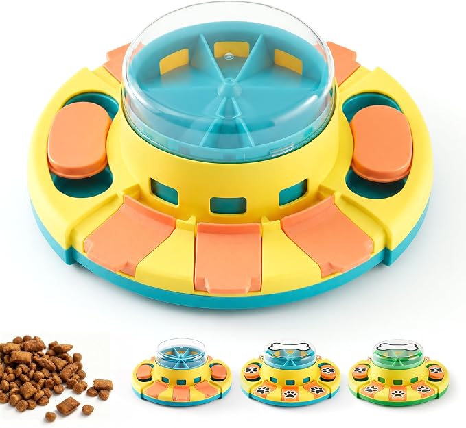 Dog Puzzle Toy 2 Levels, Slow Feeder, Pup Food Treat Feeding Dispenser for IQ Training and Entertainment for All Breeds,Blue