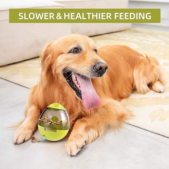 Tumbler Pet Toy, Automatic Pet Slow Feeder Treat Ball, Cat Dog Toy for Pet Increases IQ Interactive, Adjustable Treat Dog Ball Dispensing Dog Toys(Green)