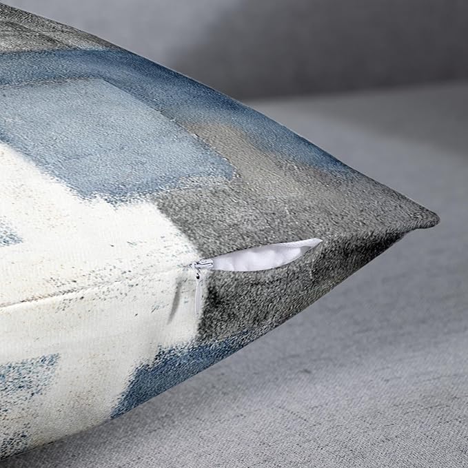 Emvency Throw Pillow Covers Set of 2, 24 x 24 Inch, Abstract Modern | Blue Gray Outdoor Decorative Square Pillow Cases Couch Cushion Case for Couch Bed Sofa Living Room Home Decor