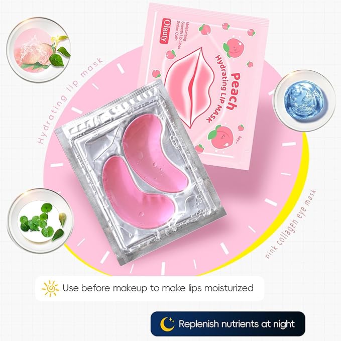 30 Pairs Lip Mask & Eye Mask, Under Eye Patches, Anti Wrinkle Patches for Lip, Reducing Dark Circles, Mothers Day Gifts, Hangover Kit, Teacher Appreciation Gifts, Bulk Gifts, Bachelorette Party Favors