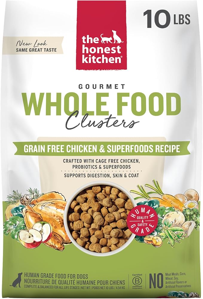 The Honest Kitchen Whole Food Clusters Grain Free Chicken Dry Dog Food, 10 Lb Bag