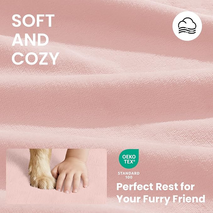 OhGeni Orthopedic Waterproof Large Dog Bed, Memory Foam, 41 inch(Pink) | Machine-Washable Removable Cover in Easy-Clean Fabric, Reversible Memory Foam & Easy-Carry Handle, Suitable for Crate