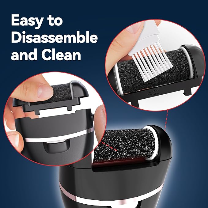 Wea&Hea Electric Callus Remover for Feet with 3 Roller Heads 2 Speed Rechargeable Waterproof Professional Pedicure Kit 17 in 1 Foot File Tools Perfect for Dead Hard Cracked Dry Skin