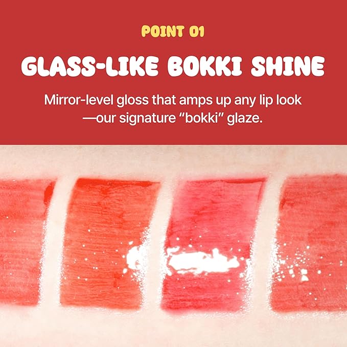BLACK ROUGE Glow Bokki Tint, GB11 Mauve Brick – Korean Lip Tint Inspired by Tteokbokki, Non-Sticky Long-Lasting Lip Stain with Glossy Finish, Cute Stickers – Original Red, Rose, Soy