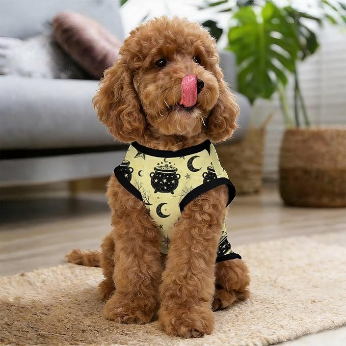 Halloween Pet Vest Spider Web Pet Shirts X-Small | moon star Dog Shirt Vest cute pet Sleeveless Vests Ice Silk Dog T-Shirts holiday Dog Clothes Halloween Canine Wear