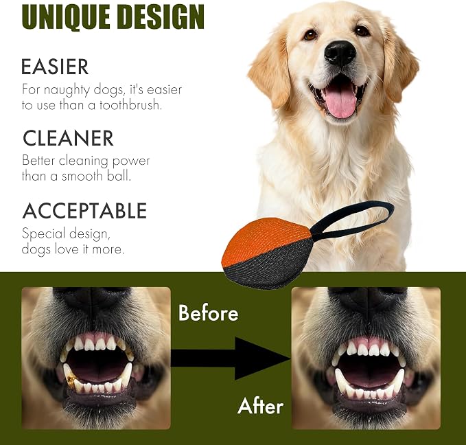 Heavy Duty Dog Chew Ball for Aggressive Chewers, Interactive Bite Ball for Tug of War Fetch, Dogs Indoor Outdoor (Orange)