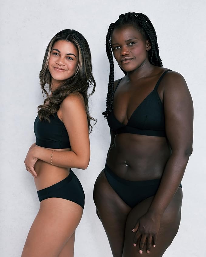 Saalt EveryWear Cotton Brief - Leakproof Period Underwear - Mid-Rise, Full Coverage Womens Underwear - Reusable & Washable - Replaces 3 Pads or 4 Tampons - X-Large, Volcanic Black