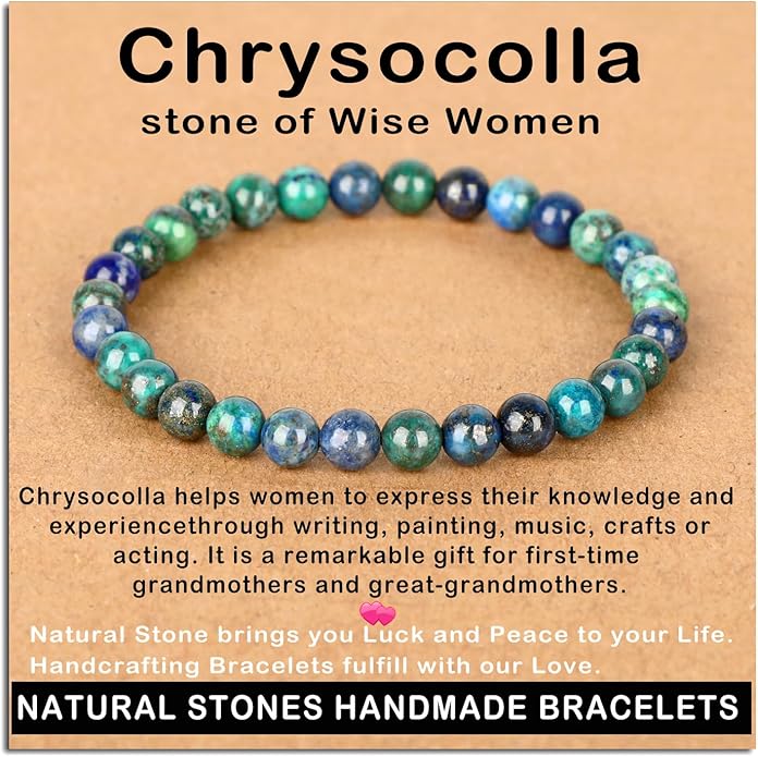AD Beads Handmade Gemstone Stretch Elastic Bracelet Crystal Healing Reiki Nature's Beauty and Spiritual Essence Unisex