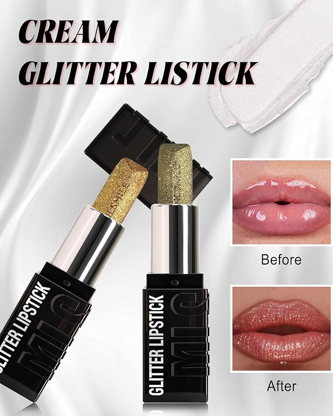 Diamond Glitter Matte Lipstick, Long Lasting Waterproof Rose Pink Metallic Sparkling High Pigment Non-Stick Lip Tint Lip Gloss,Full-coverage Lipgloss, Christmas Lip Makeup Gift for Women Girl-03