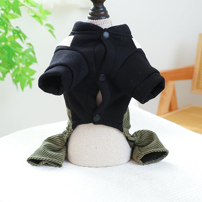 Dog Comfortable Soft Overalls Dog One-Piece Bear Outfit Puppy Cute Sweater Shirt Corduroy Pants Pet Stylish Summer Spring Clothes for Small Dogs Chihuahua Dachshund Daily Holiday Jumpsuit Costume