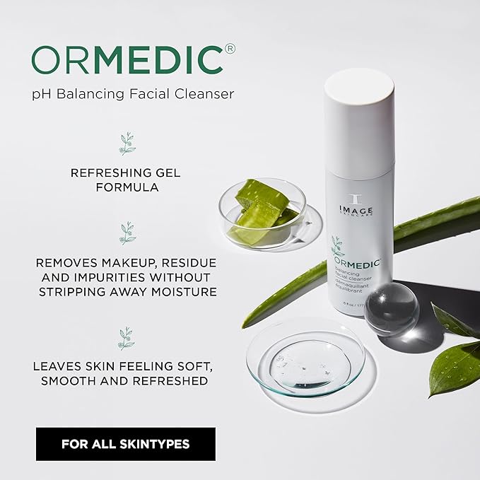 IMAGE Skincare,ORMEDIC pH Balancing Facial Cleanser,Hydrating and Mild Foaming Face Wash with Aloe Vera,6 fl oz,(Pack of 2)