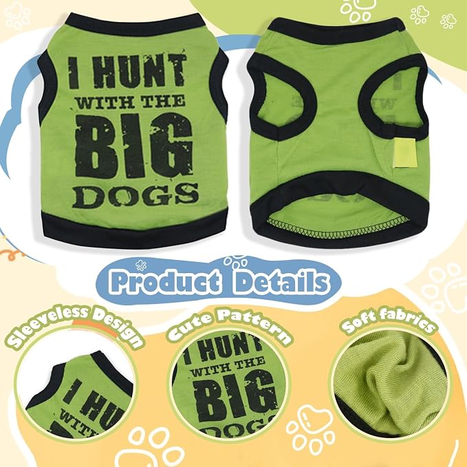 4 Pieces Dog Shirts Dog Clothes for Small Medium Dogs Boy Doggie Tshirt Outfits Puppy T-Shirt for Chihuahua Mini Dachshund French Bulldog (Medium)