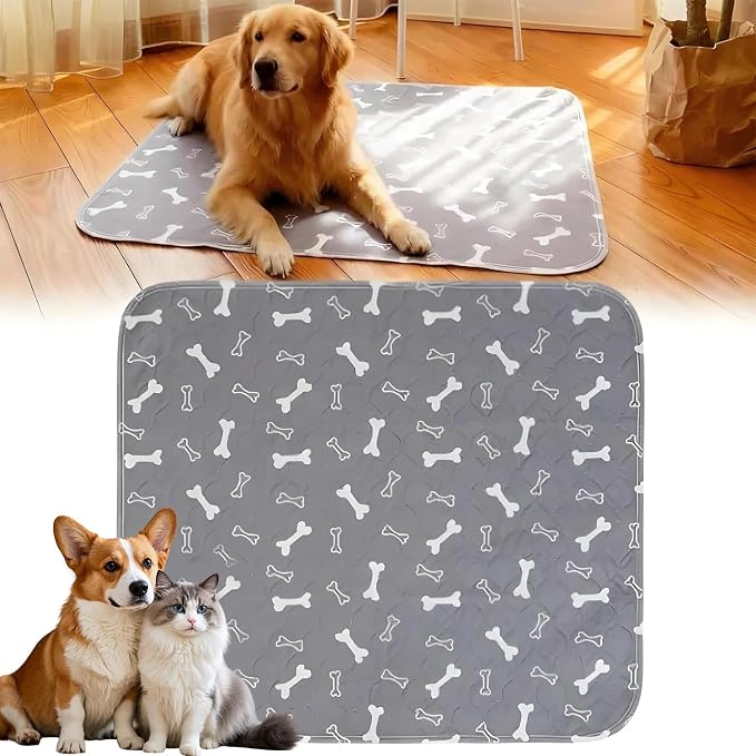 Pee Pads with Pheromones, Elite Pads for Cats, Washable Pee Pads for Dogs, Leak-Proof & Anti-Slip Pet Training Pad for Home & Travel(Grey, XL: 35.4" × 31.5")