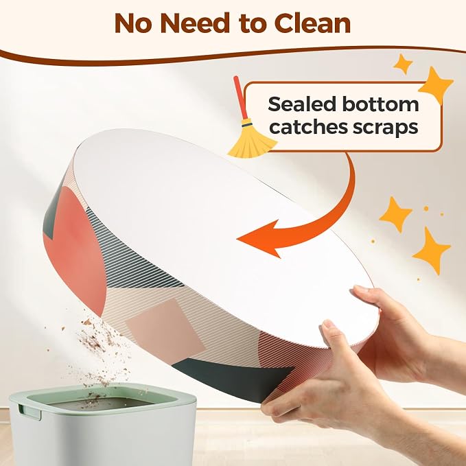 ComSaf Cat Scratcher Bed 17 x 13 in, Oval Cardboard Scratch Pad for Cats | Cat Scratching Board, Corrugated Cardboard, Shallow Bowl Shape, Furniture Protection, Indoor Cat Lounger, Claw Care