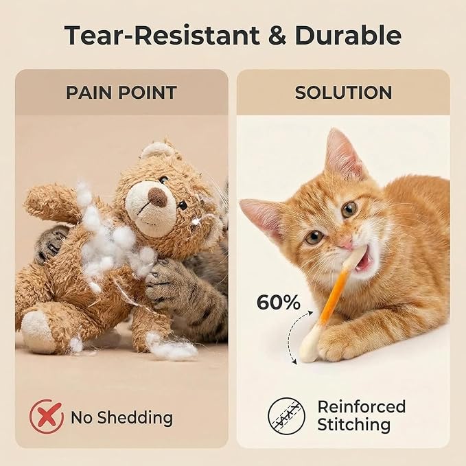 Cotton Swabs Cat Toys with Catnip, Giant Kitten Chew Sticks, Durable Dental Teething Ropes, Indoor Boredom & Dental Care, Pet Play Gift Accessories 6 Pack(Beige)