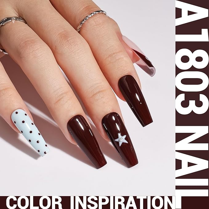 MelodySusie Thick Red Brown Gel Nail Polish,0.5fl oz Nails Soak Off UV LED Dark Brown Gel Polish Gift for Women Nail Art Manicure Salon DIY Nail Design Decoration at Home-A1803