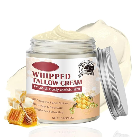 Tallow and Honey Balm for Face - Beef Tallow for Skin - Body Butter for Women & Men - Tallow Face Moisturizer With Grass-Fed Beef Tallow & Raw Honey - Tallow Balm Hydrates,Nourishes for Dry Skin