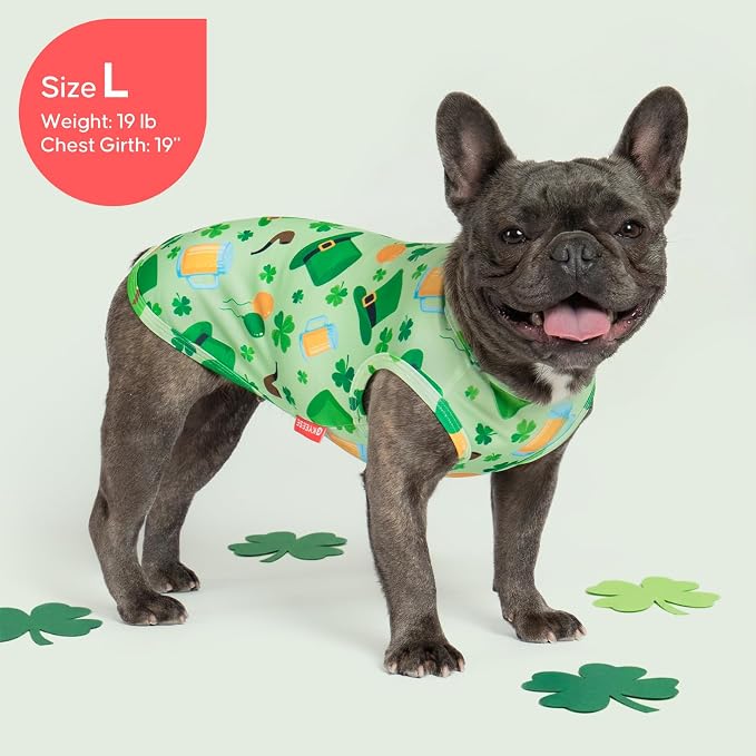 KYEESE 2Pack St. Patrick's Day Dog Shirt, Breathable Tank Top Sleeveless Dog T Shirts for Small Dogs Boy Girl, Lightweight Dogs Clothes Pet Outfit for Holiday, Green, M