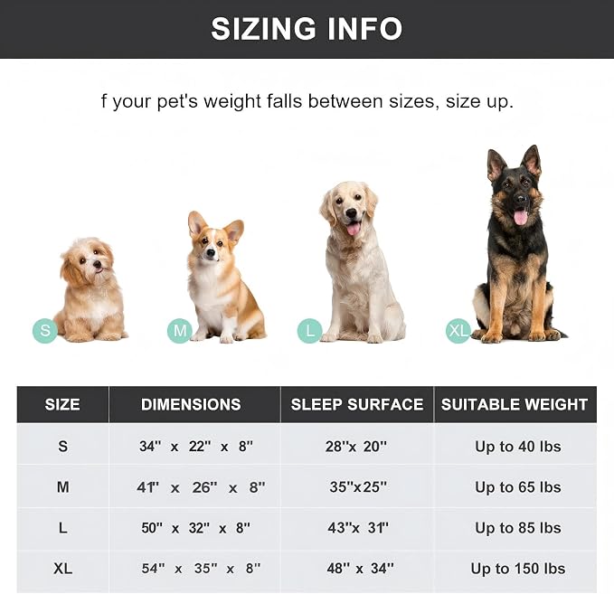 Cooling Elevated Dog Bed with Non-Slip Floor Protectors & Breathable Mesh, Raised Indoor & Outdoor Dog Cot Hammock, 41" L x 26" W x 8" Th, Medium, Green