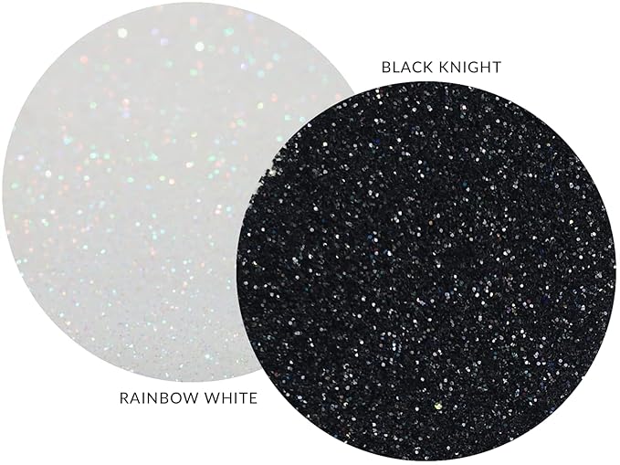 MARBLERS Twinkle Face & Body Glitter Duo [Black Knight & Rainbow White] 0.36oz (10g) | Non-Toxic | Cruelty-Free | Eyeshadow, Nail Polish, Nail Art | Festival, Rave & Party Makeup | Nail Art | Gel Nail