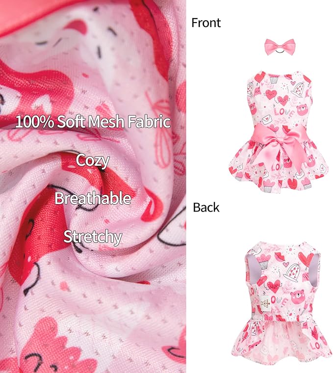 CuteBone Dog Mesh Dress Puppy Sundress Pet Outfit Summer Fashion for Small Dogs Girl Cat Clothes