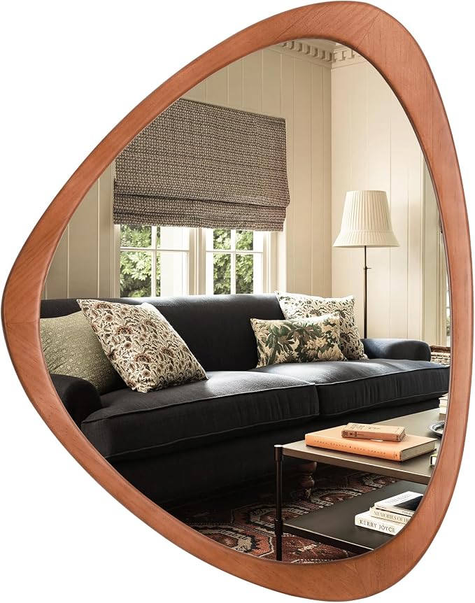 Asymmetrical Mirror, Irregular Wall Mirror for Bathroom, Wall Mirrors Decorative for Bedroom Living Room Entryway Hall, Unique Wall Mirror 25" x 20"