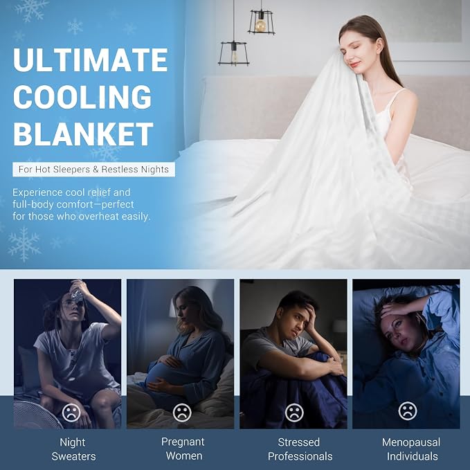 Elegear Cooling Blanket Twin for Hot Sleepers, One-Way Moisture Flow | Arc-Chill® 3.0 Q-Max>0.5 Cooling Fabric with One-way Moisture Flow Helps Keep Skin Cool & Dry & Breathable, No Sticky Feeling